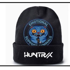 Kpop Demon Hunters Black Kids Beanie with Derpy Cat